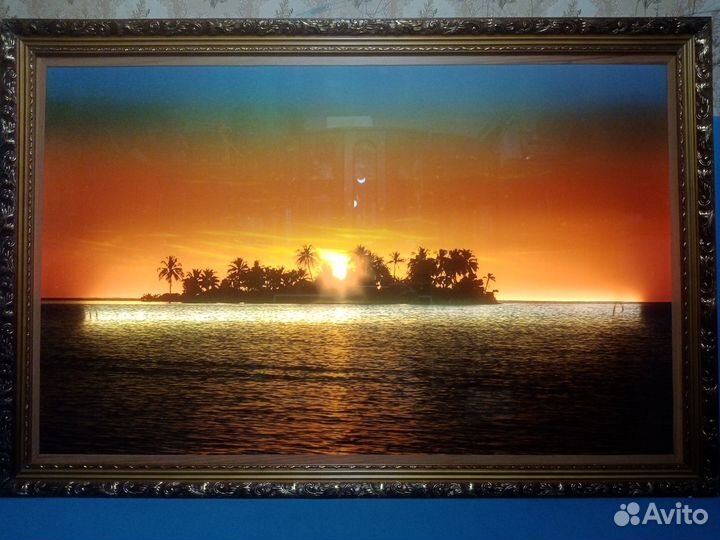 Картина интерьерная с подсветкой большая