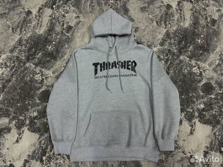 Худи Thrasher Classic Logo & Flame новые на флисе