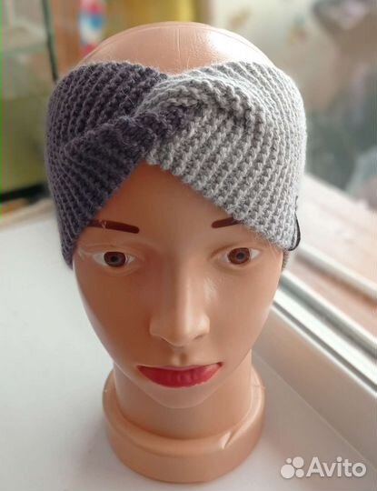 Повязка на голову вязаная