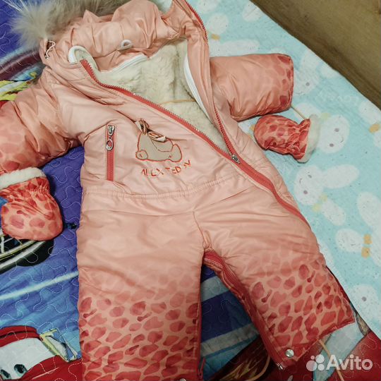 Комбинезон зимний 68 74 на овчине