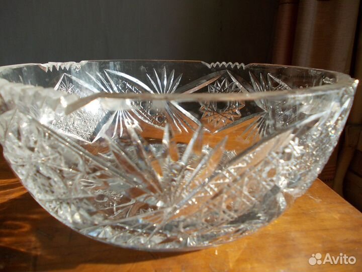 Ваза хрустальная с алмазной гранью СССР