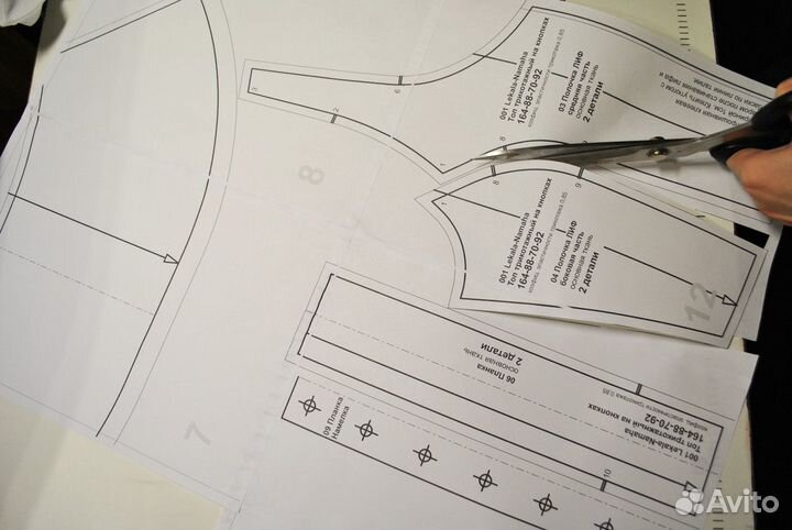 Широкоформатная печать лекал, выкроек, чертежей