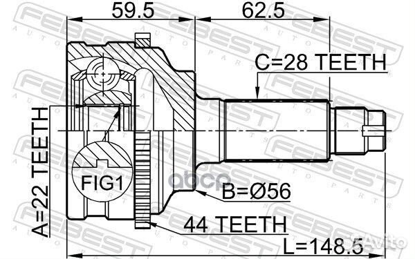 ШРУС внешний mazda 626 (GF) 0510-038A44