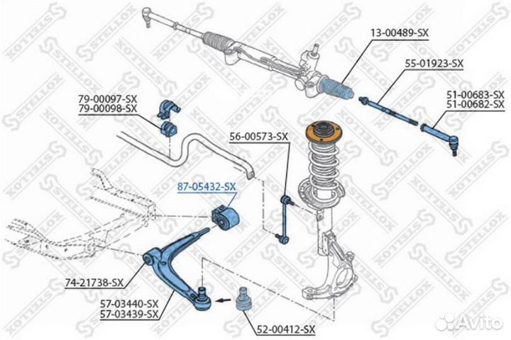 Stellox 8705432SX 87-05432-SX сайлентблок рычага з