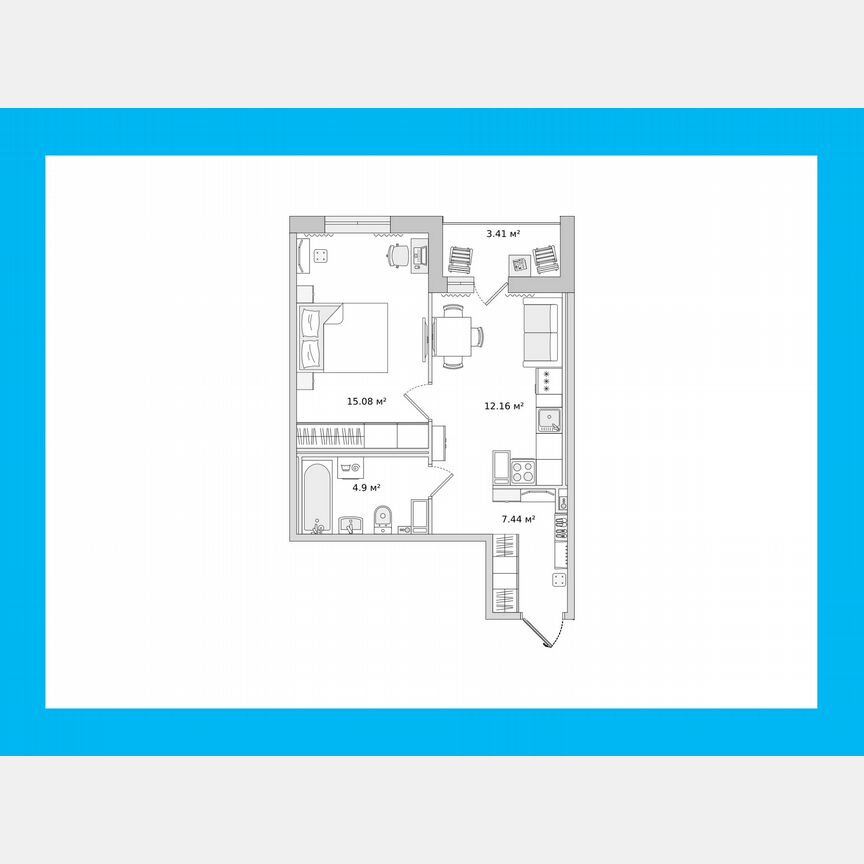 1-к. квартира, 39,7 м², 12/14 эт.