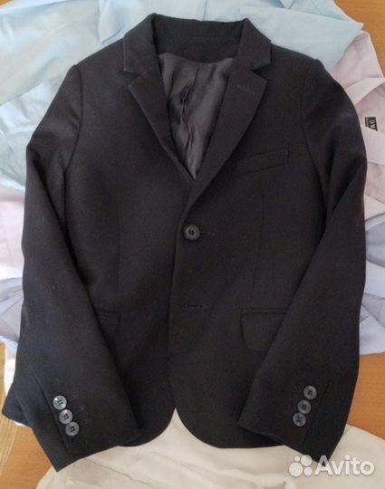Рубашки, пиджак, пакет одежды на мальчика рост 130