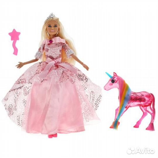 Кукла Карапуз 29 см София (руки и ноги сгиб, со свет.единорогом)