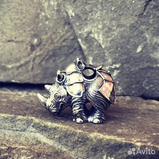 Бусина Темляк Брелок Носорог Носорожек Лимпопо