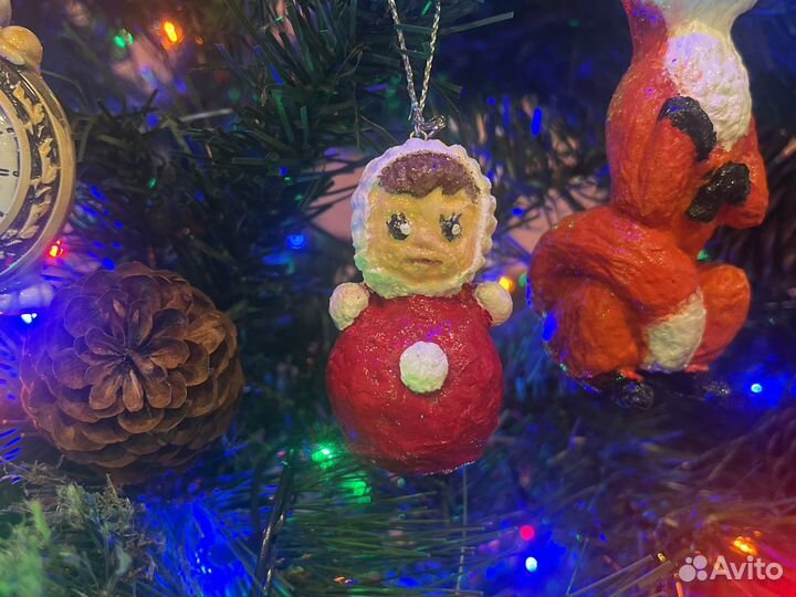 Ватные елочные игрушки новые