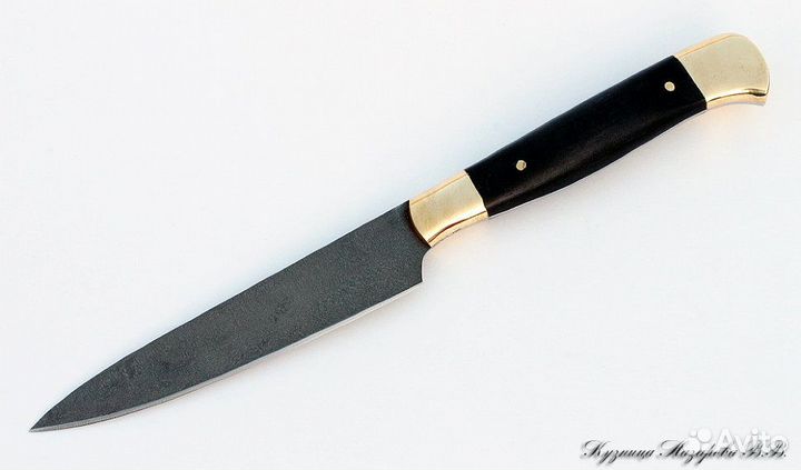 Нож Шеф-Повар №8 Х12мф черный граб латунь