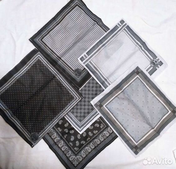 Набор ситцевых мужских носовых платков 6 шт