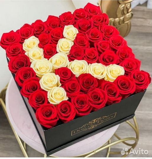 Розы в коробке цветы букеты 51 роза 101 роза