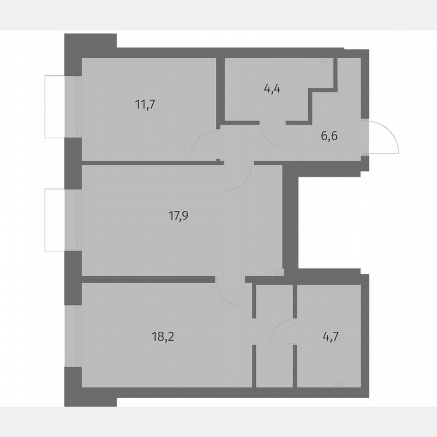 2-к. квартира, 63,5 м², 3/6 эт.