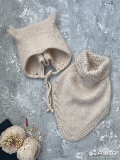 Снуд шапка из пуха норки