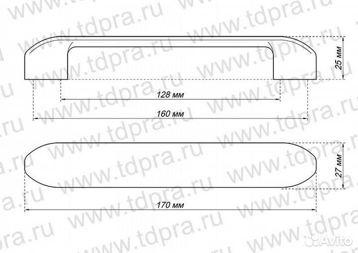 Ручка-скоба 160-128 мм белый глянец 8.1107.160128
