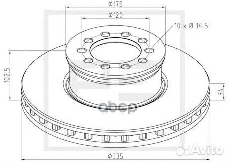 016.662-00A диск торм 335/91.5x34/102.5 10n-1