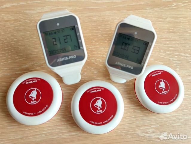 Кнопка вызова персонала и часы пейджер официанта