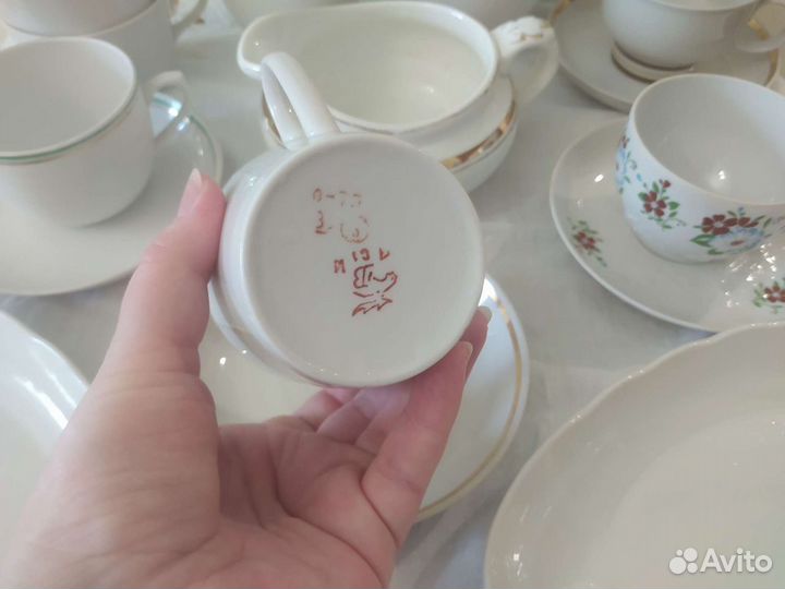 Фарфоровая посуда чайные пары молочник