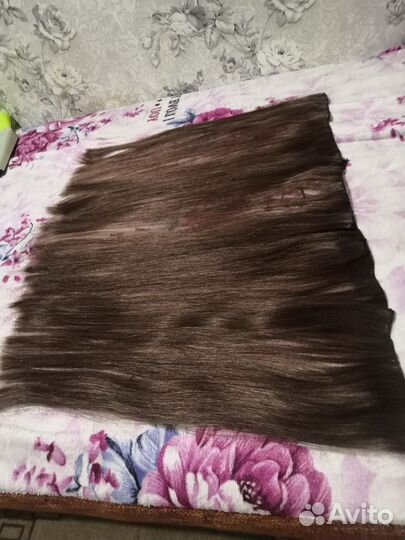 Натуральные волосы на заколках 50 см