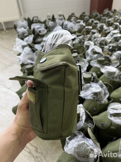 Фляга армейская с чехлом и котелком