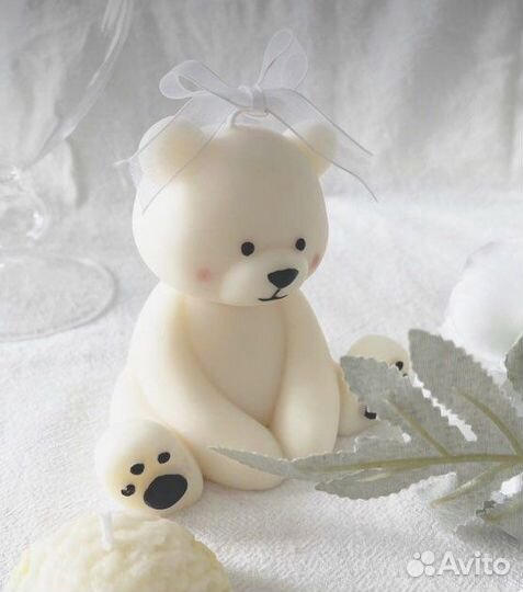 Подарок 8 марта Свеча Мишка Тедди