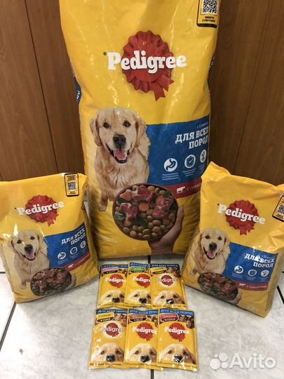 Сухой, влажный корм для собак Педигри Pedigree