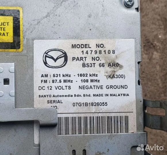 Магнитола мазда 3 вк mazda 3 BK bk