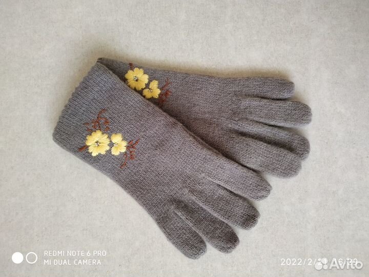 Перчатки женские вязаные, новые, ангора