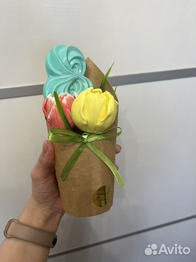 Букет из мыла,тюльпаны,подарок 8 марта, цветы