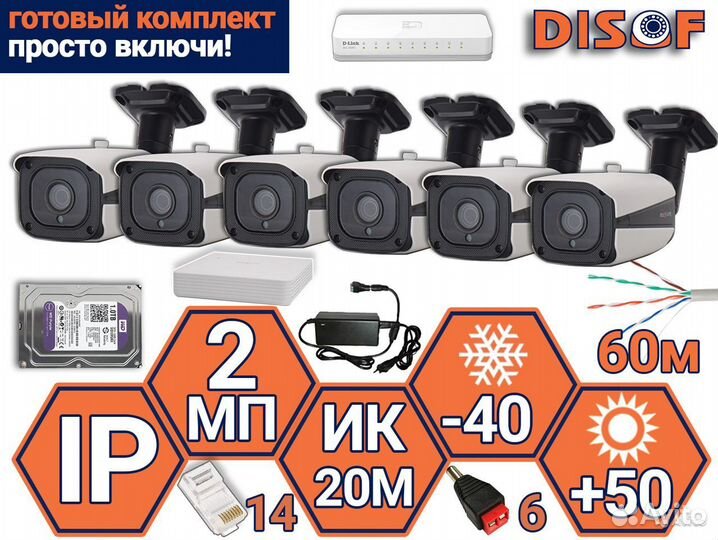 Видеонаблюдение. Готовый комплект IP камер №751