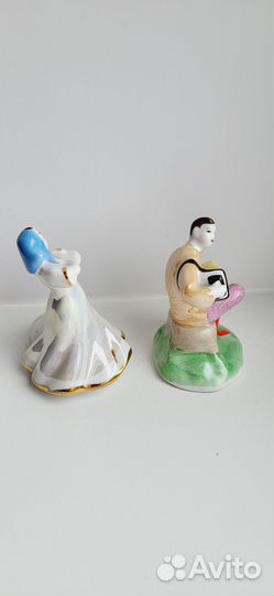 Статуэтка гармонист И плясунья, завод Дулево перио