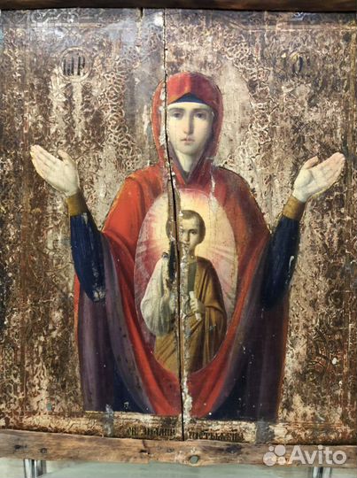 Икона Знамение.Спаситель 19 век