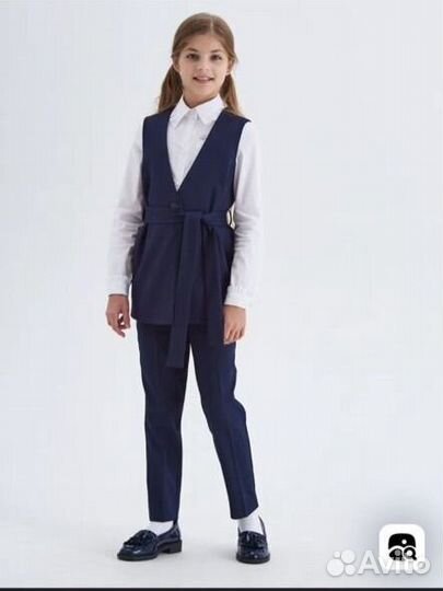 Костюм брючный школьный для девочки синий