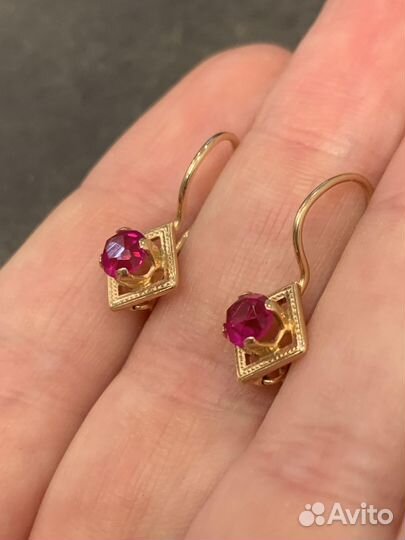 Серьги золотые 583 пробы СССР