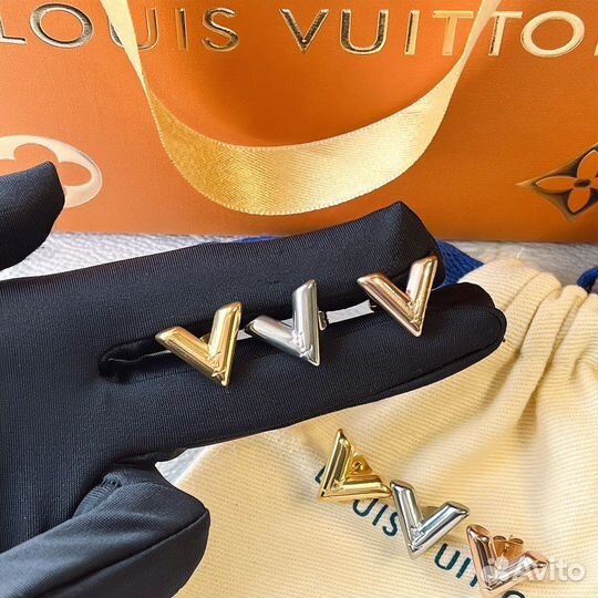 Серьги louis vuitton премиум Луи Виттон