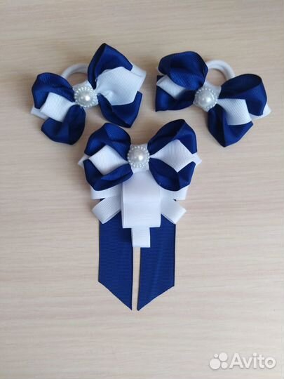 Бантики заколки резиночки галстук брошь для школы