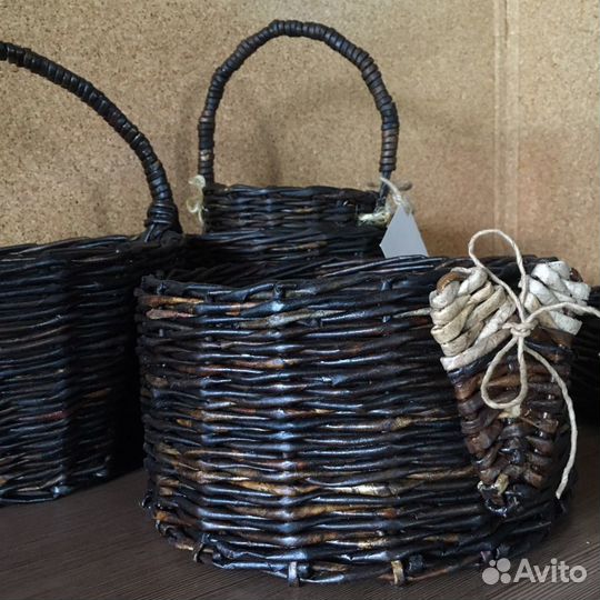 Кашпо плетеное handmade