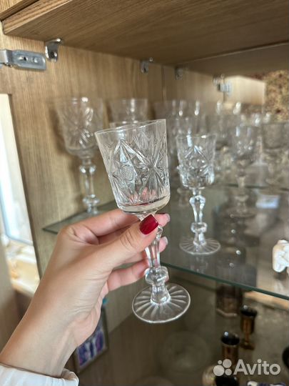 Фужеры стопки бокалы хрусталь винтаж