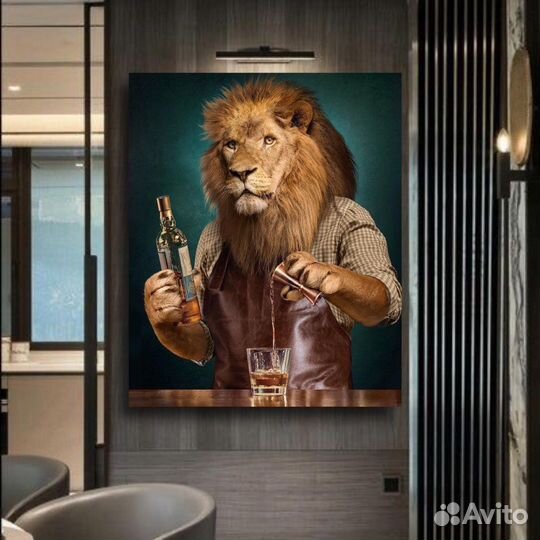 Картина маслом со львом Картины в подарок Лев