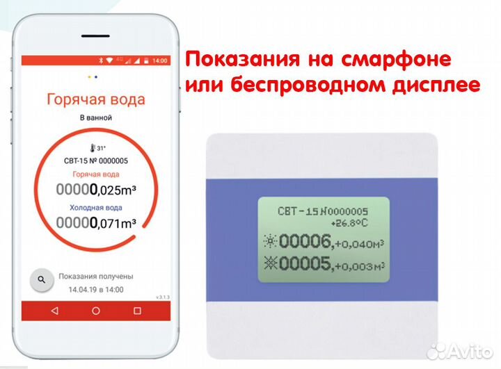 Счётчик воды с термодатчиком Элехант