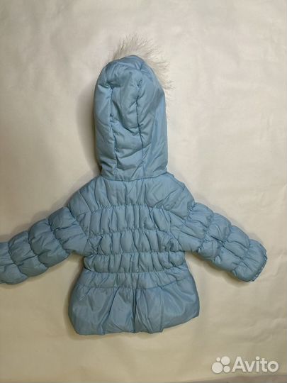 Куртка зимняя для девочки голубая на 3 и 4 года