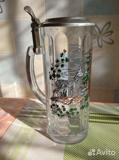 Кружка пивная Pewter 95% Zinn с крышкой