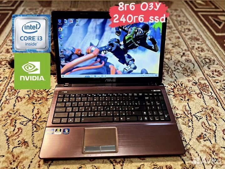 Игровой Ноутбук Asus core i3/8гб/GeForce 610m 2гб
