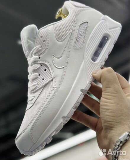Nike Air Max 90 Белые (кожа/сетка)