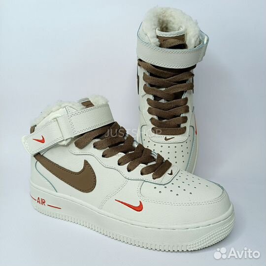 Кроссовки Nike Air Force 1 MID женские с мехом