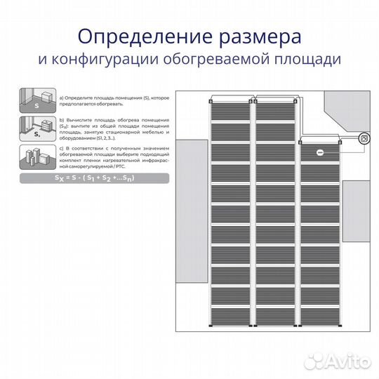 Теплый пол пленочный 2.5 м2, комплект (5м х 50см)