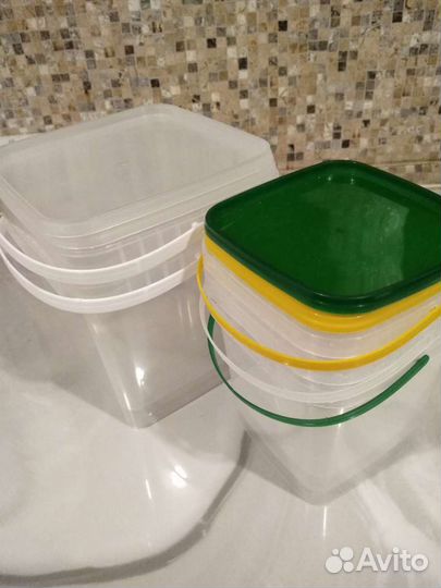 Ведро пищевое, банка под икру пластиковые