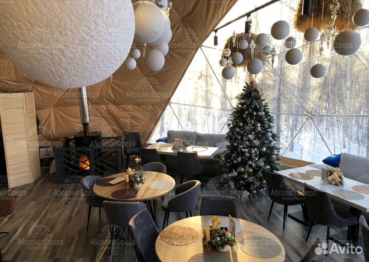 Геокупол для глэмпинга. Шатер D12 под ресторан