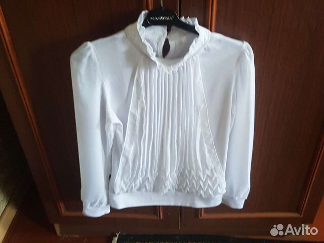 Блузка белая для девочек 140