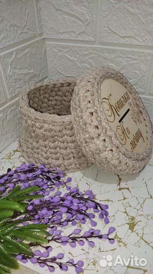 Копилка Ручной работы, из трикотажной пряжи